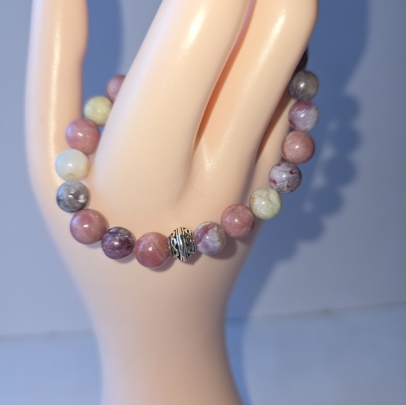 8mm Unicorn and Pink Opal Bracelet - Picture 3 of 9